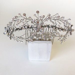Untamed petals hair piece comb Swarovski crystals